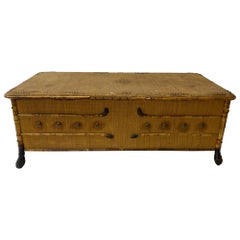 19th Century Bamboo & Rattan Blanket / Games Chest