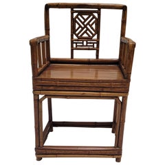 Chaise "Rose" en bambou du 19e siècle