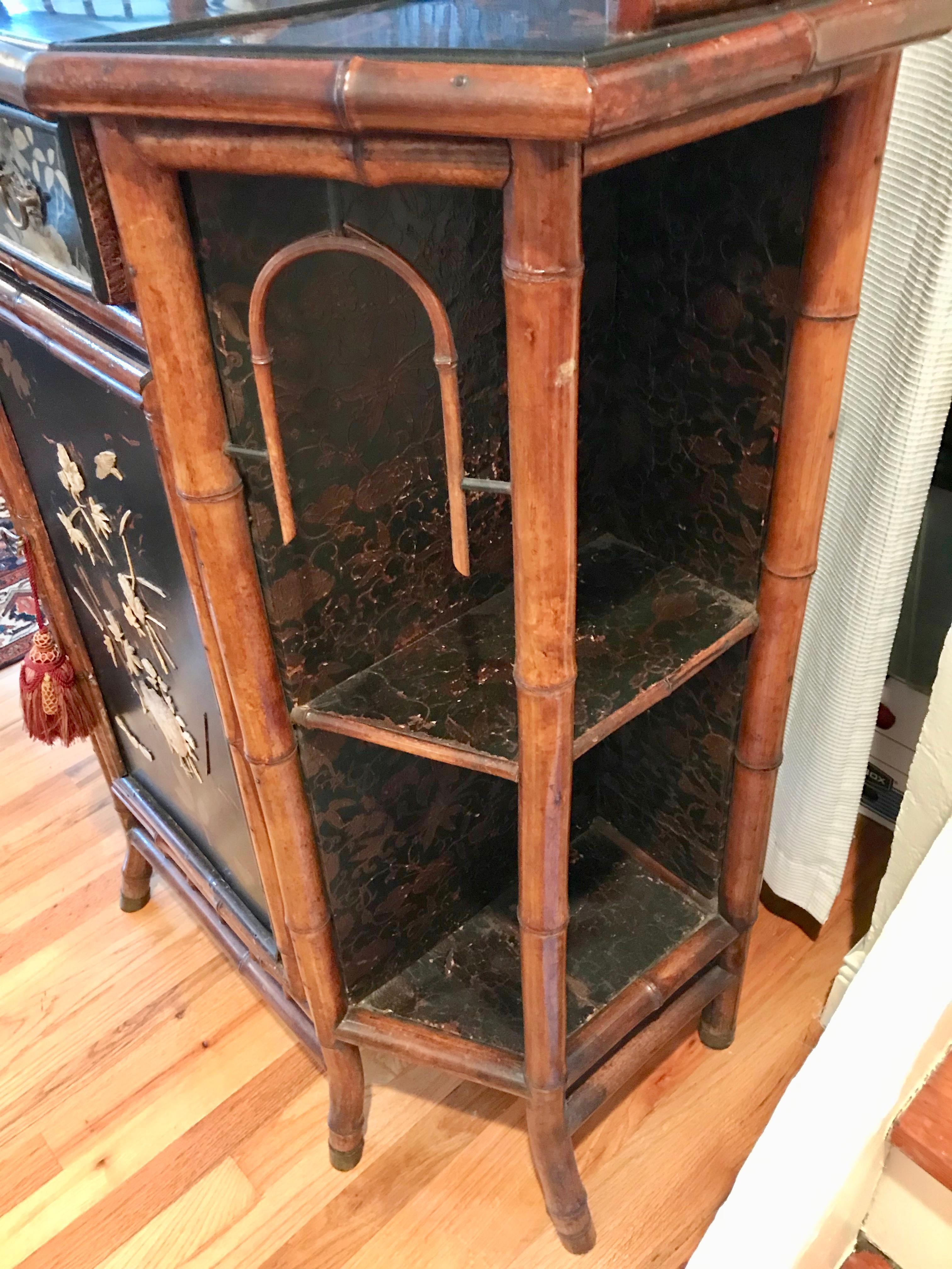 19th Century Bamboo Side Cabinet 8