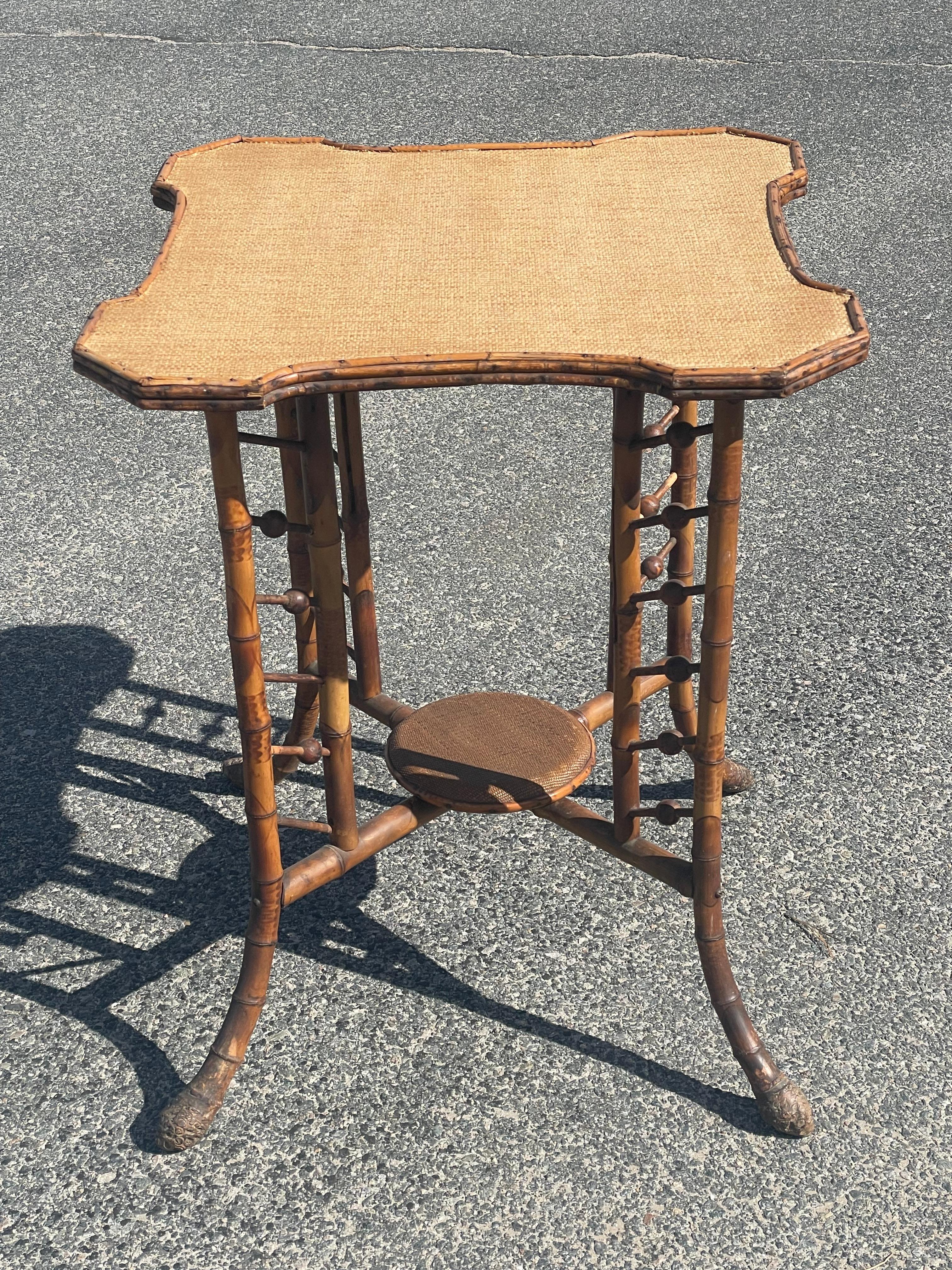 19th Century Bamboo Side Table In Good Condition For Sale In Nantucket, MA