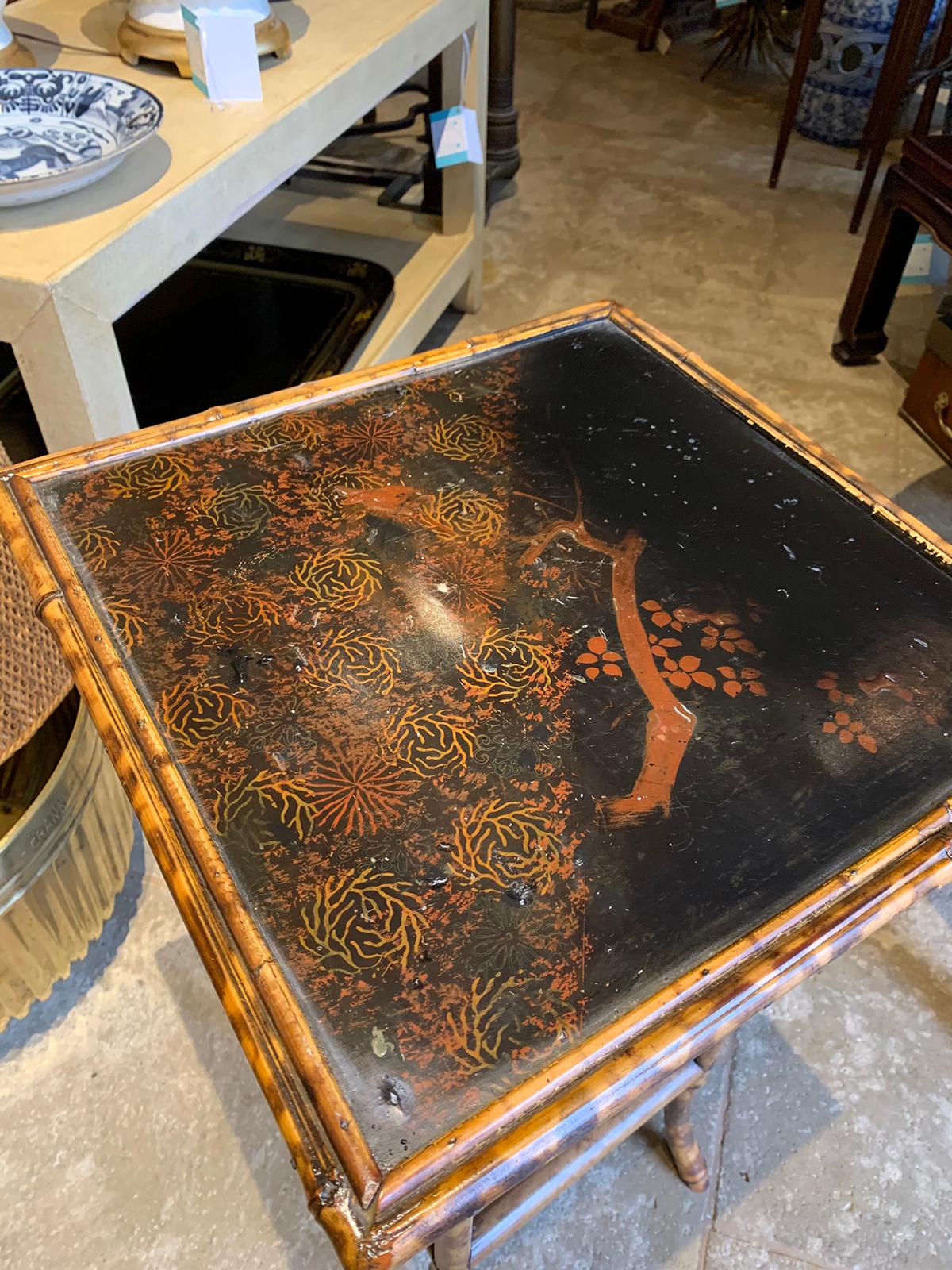 19th Century Bamboo Square Side Table 7
