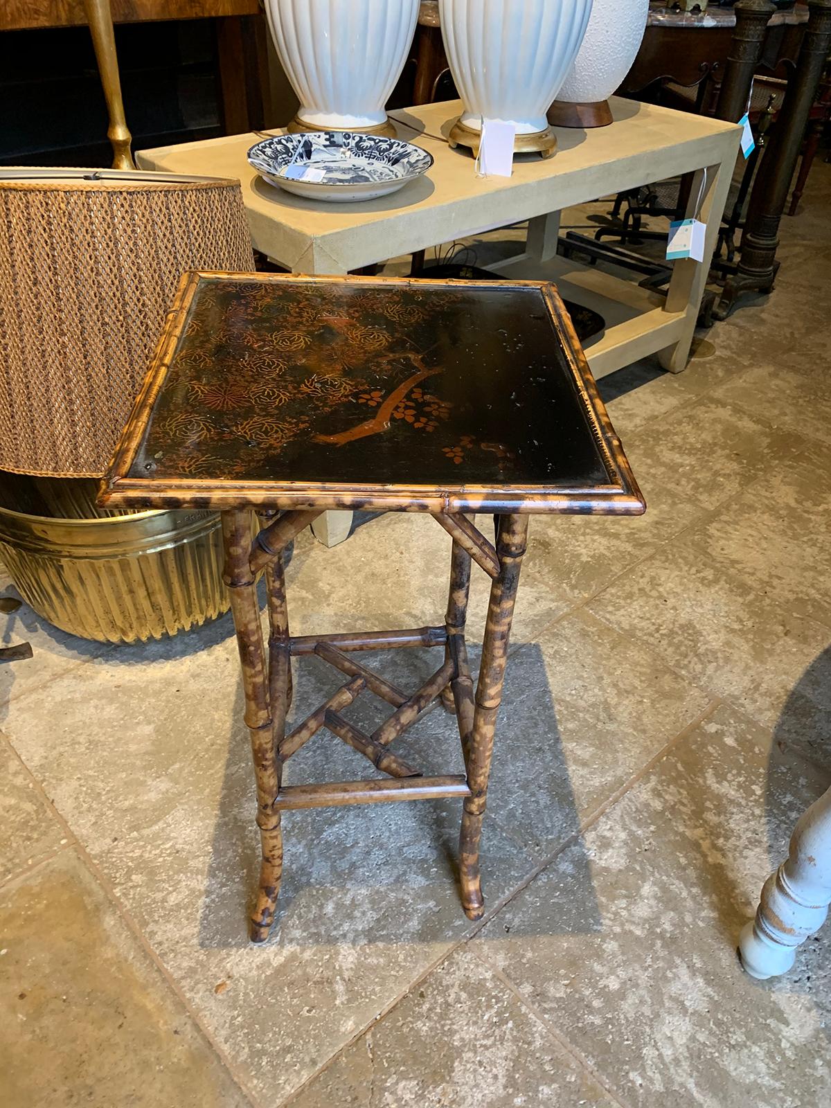 19th Century Bamboo Square Side Table 9
