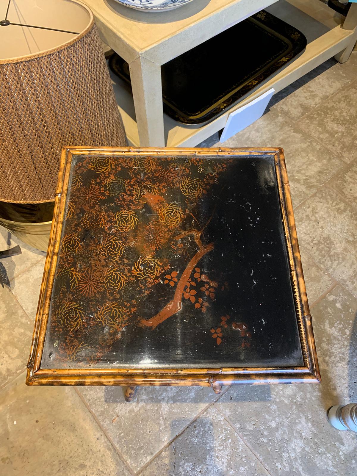 19th Century Bamboo Square Side Table In Good Condition In Atlanta, GA
