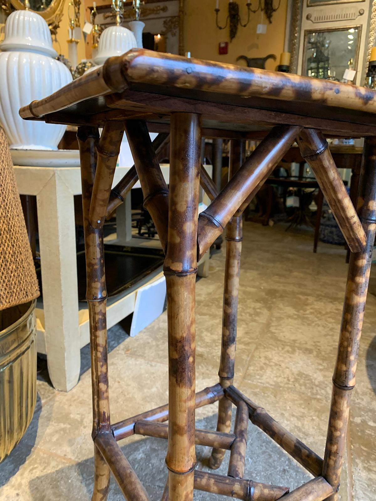 19th Century Bamboo Square Side Table 1