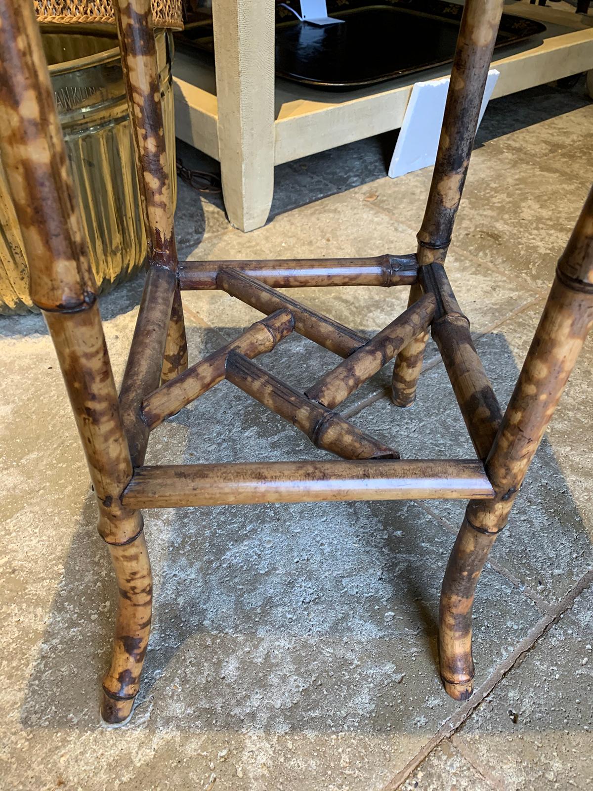 19th Century Bamboo Square Side Table 2
