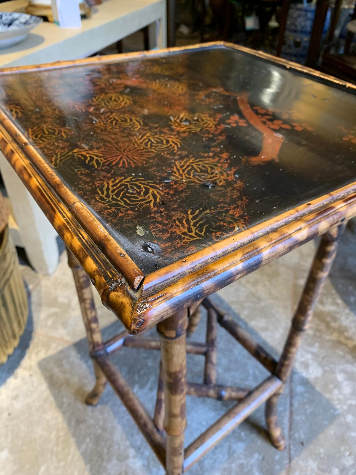 19th Century Bamboo Square Side Table 5