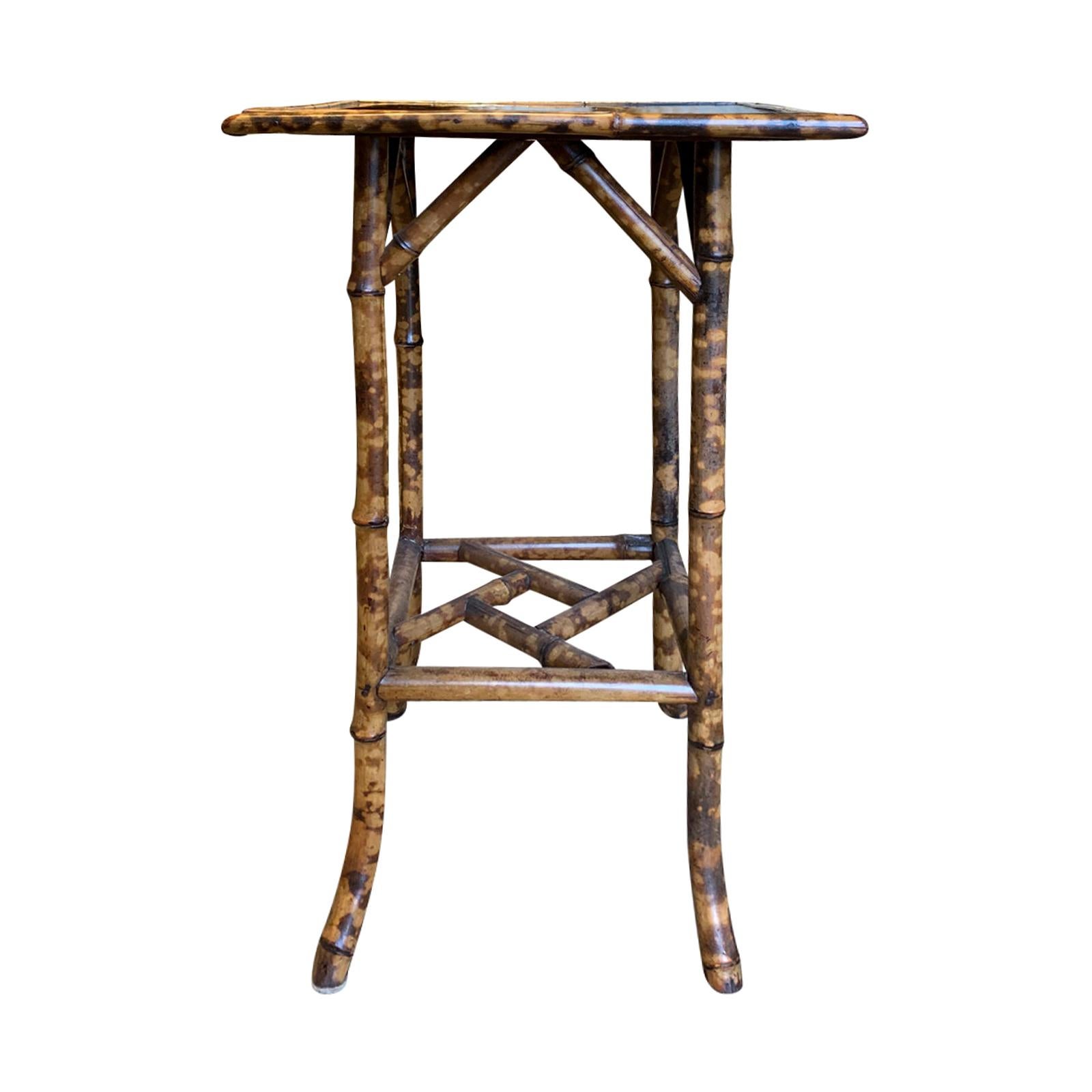 19th Century Bamboo Square Side Table