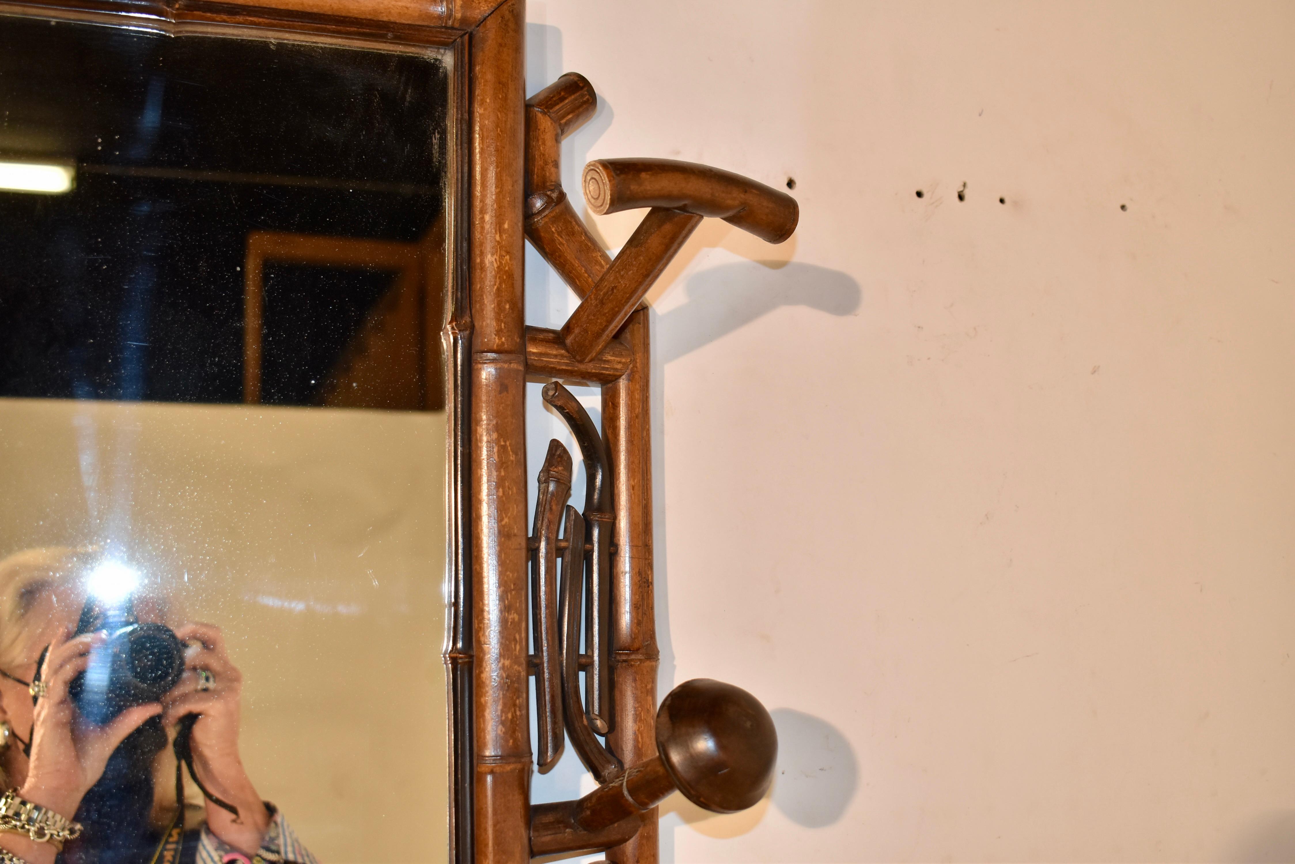 Espejo de pared de bambú del siglo XIX procedente de Francia en venta 5