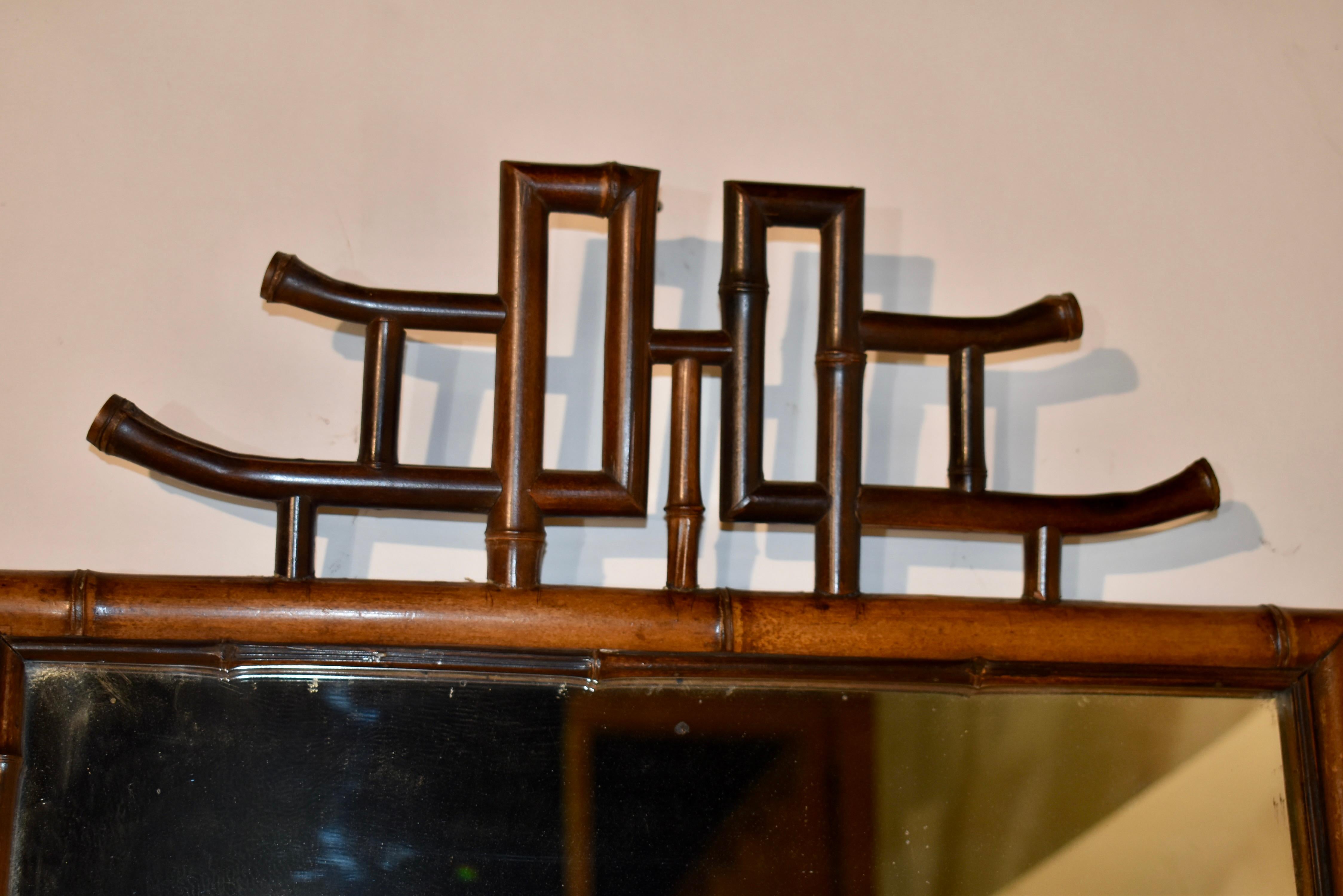 Espejo de pared de bambú del siglo XIX procedente de Francia en venta 1