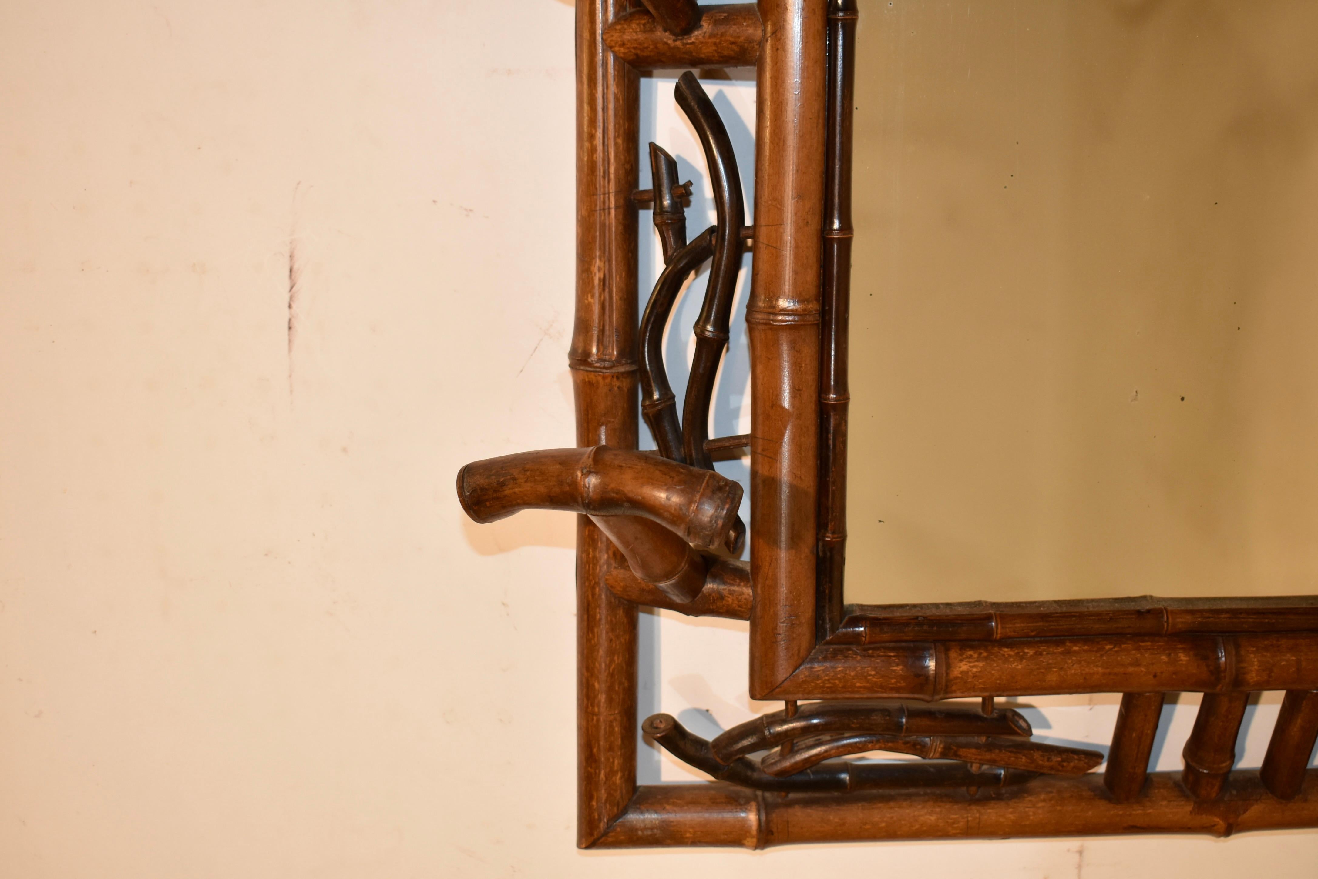 Espejo de pared de bambú del siglo XIX procedente de Francia en venta 3