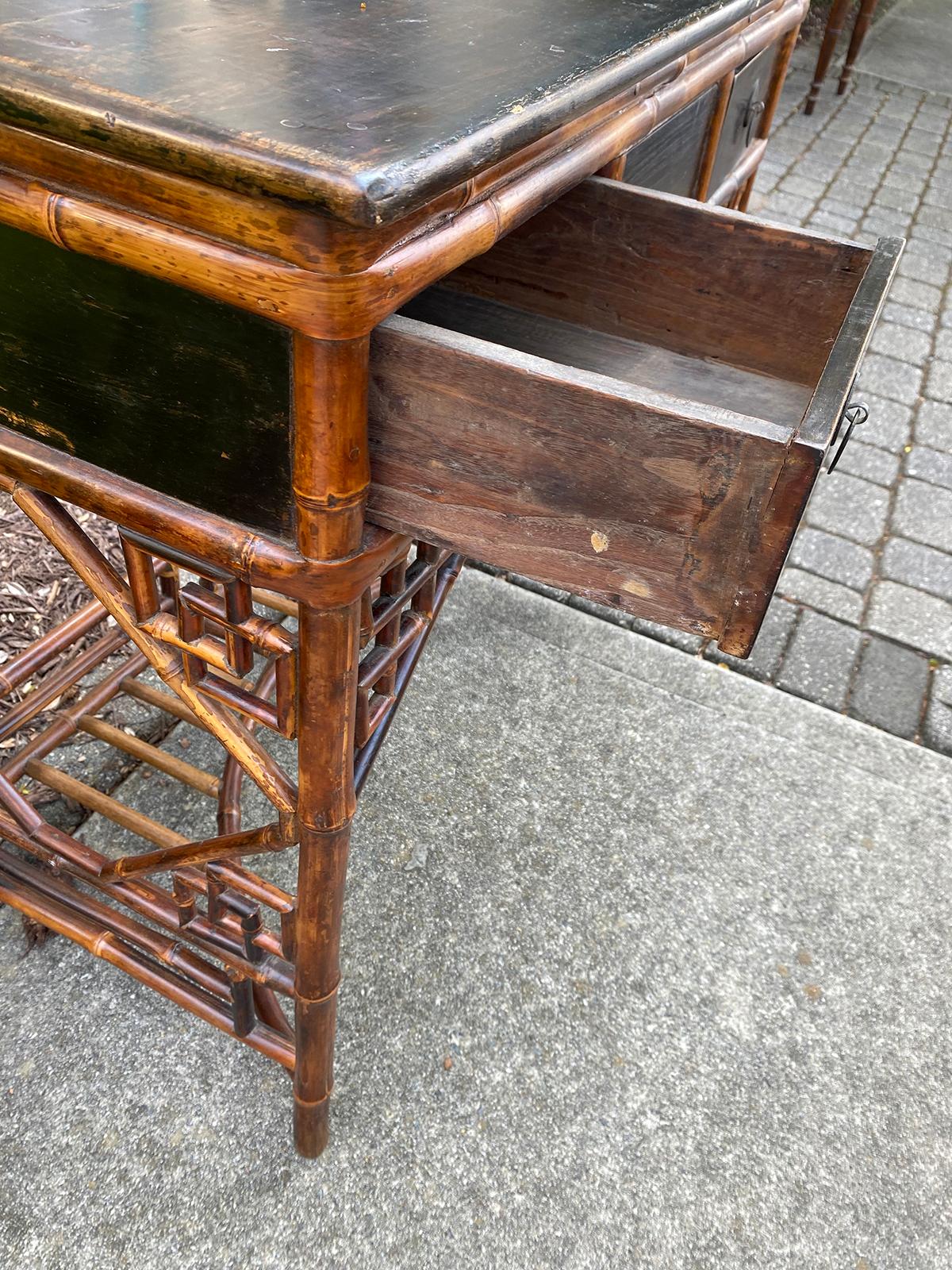 19th Century Bamboo Writing Desk / Table For Sale 10