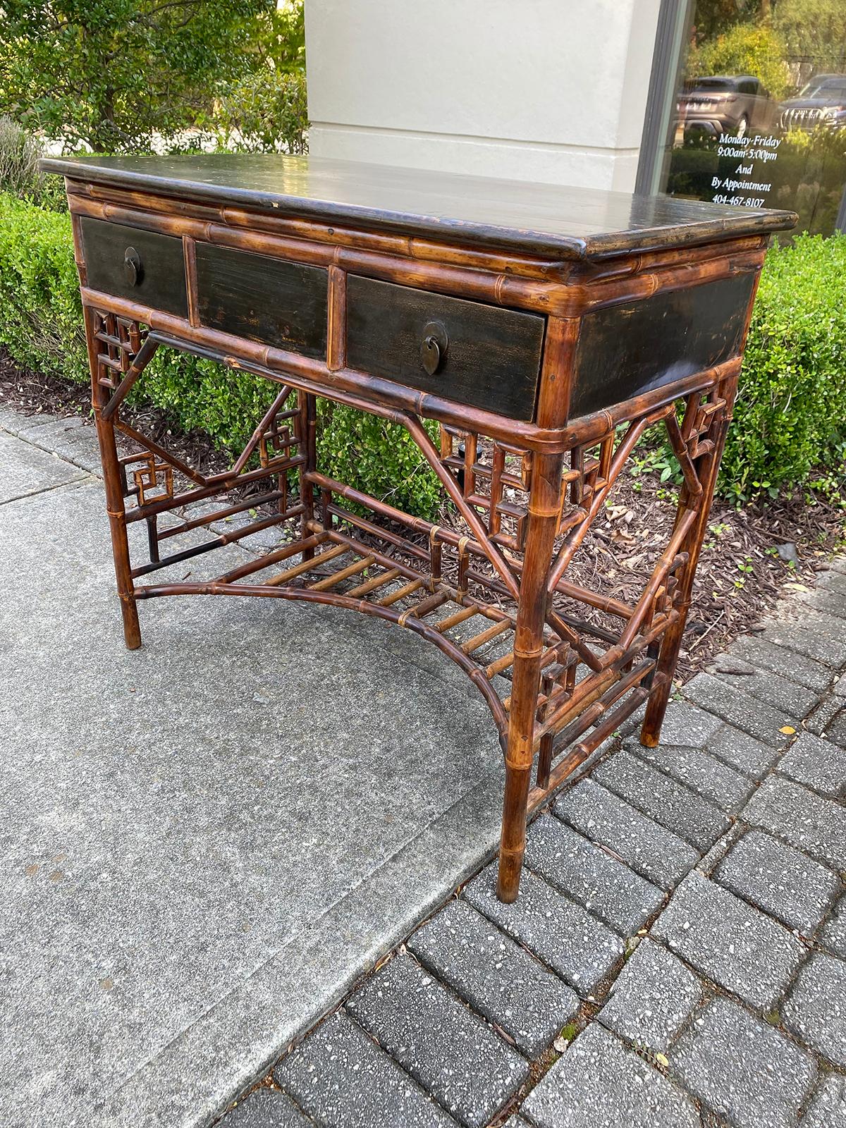 Chinese 19th Century Bamboo Writing Desk / Table For Sale