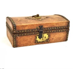 Scatola in pelle di Bangor Maine del XIX secolo