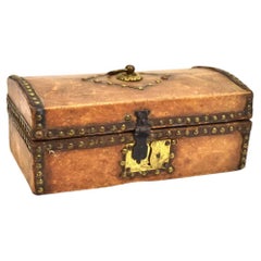 Antique 19th Century Bangor Maine Leather Box