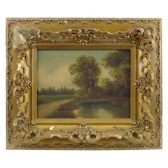 Peinture de paysage de style Barbizon du 19ème siècle