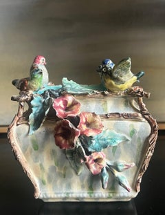 19th Century Barbotine Majolica Jardinière