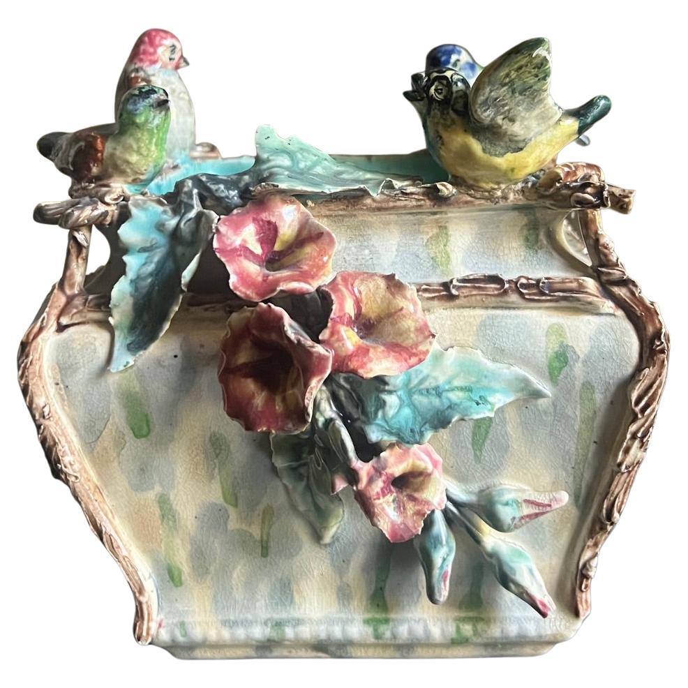19th Century Barbotine Majolica Jardinière