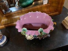 19th Century Barbotine Floral Centerpiece