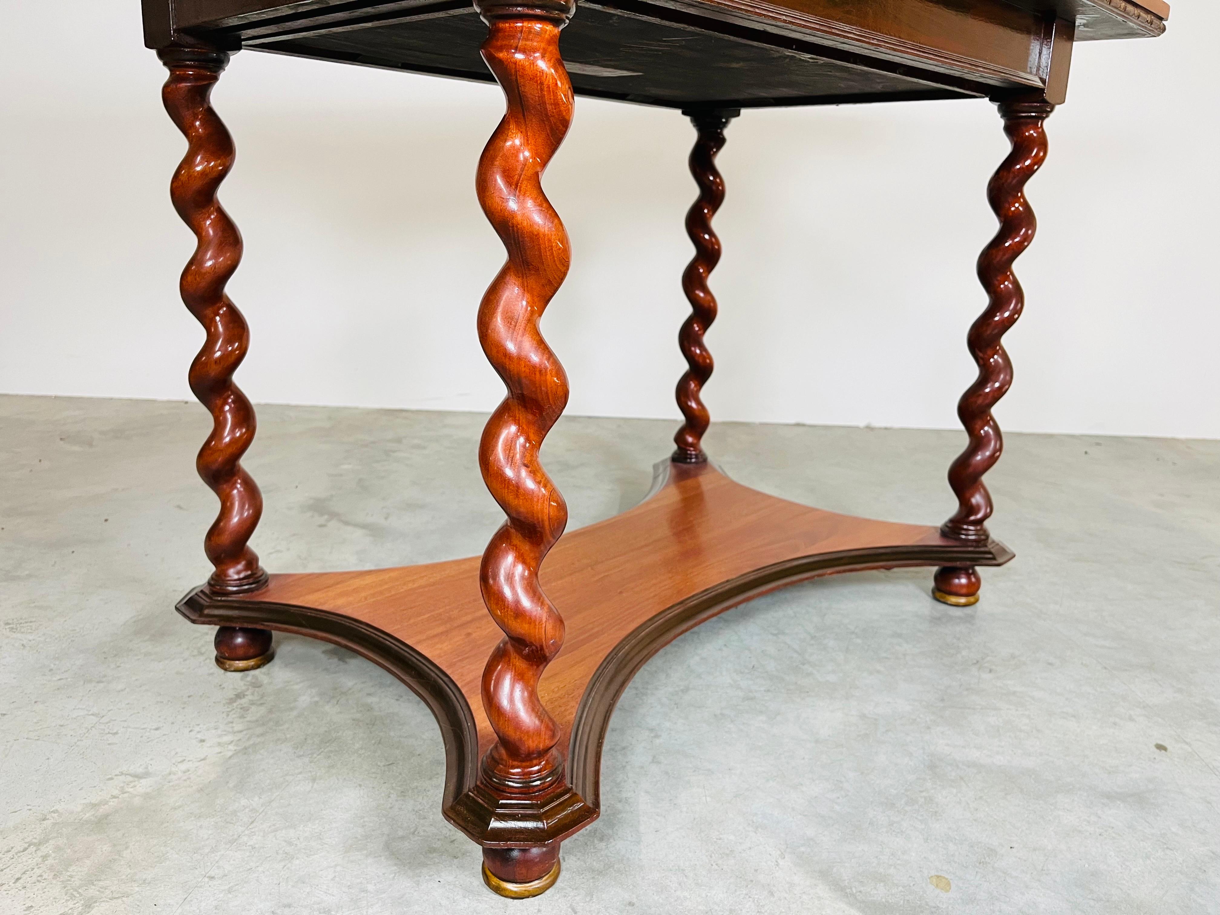 19th Century Barley Twist Mahogany Desk Console or Library Table by Imperial For Sale 4