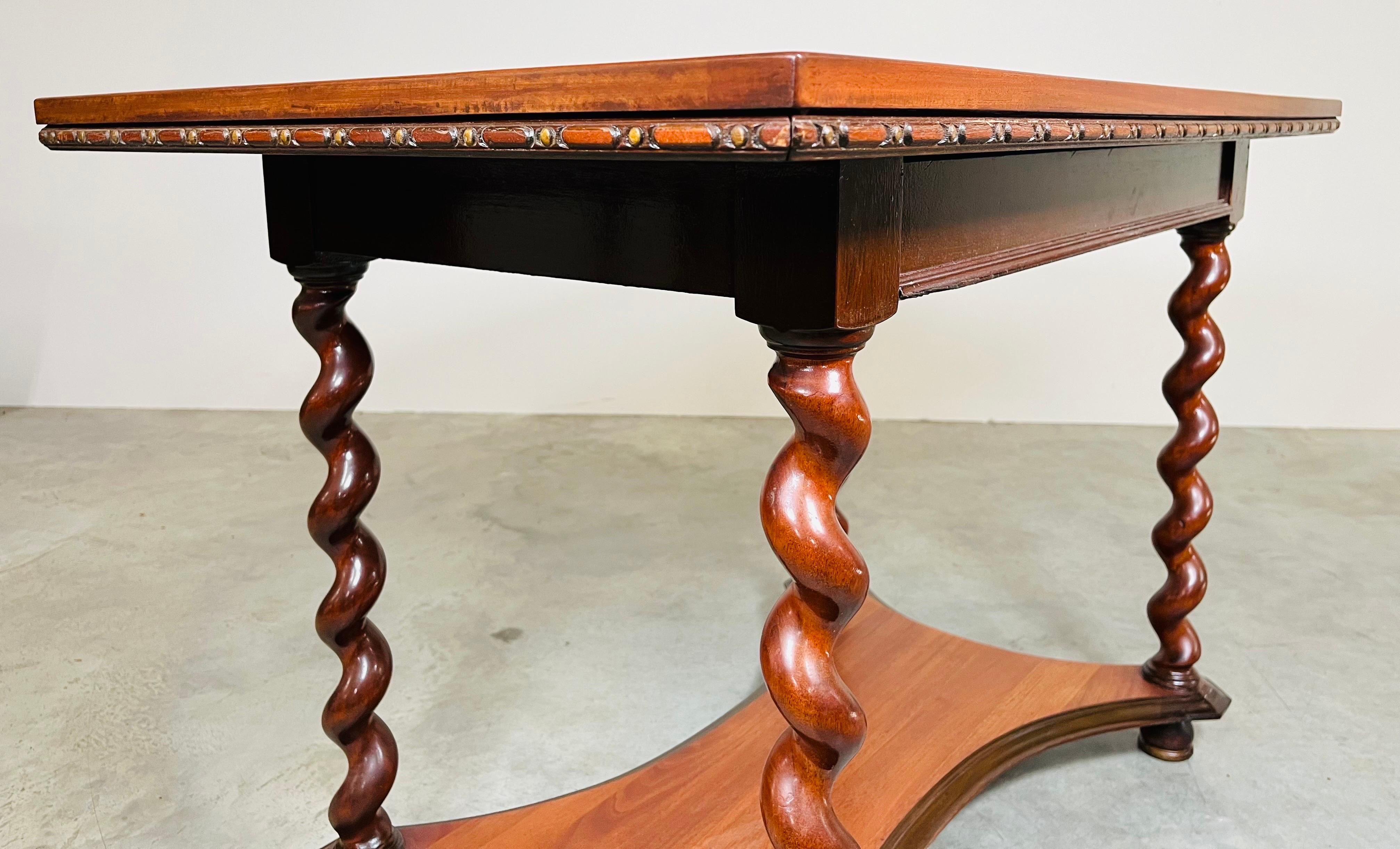 American 19th Century Barley Twist Mahogany Desk Console or Library Table by Imperial For Sale