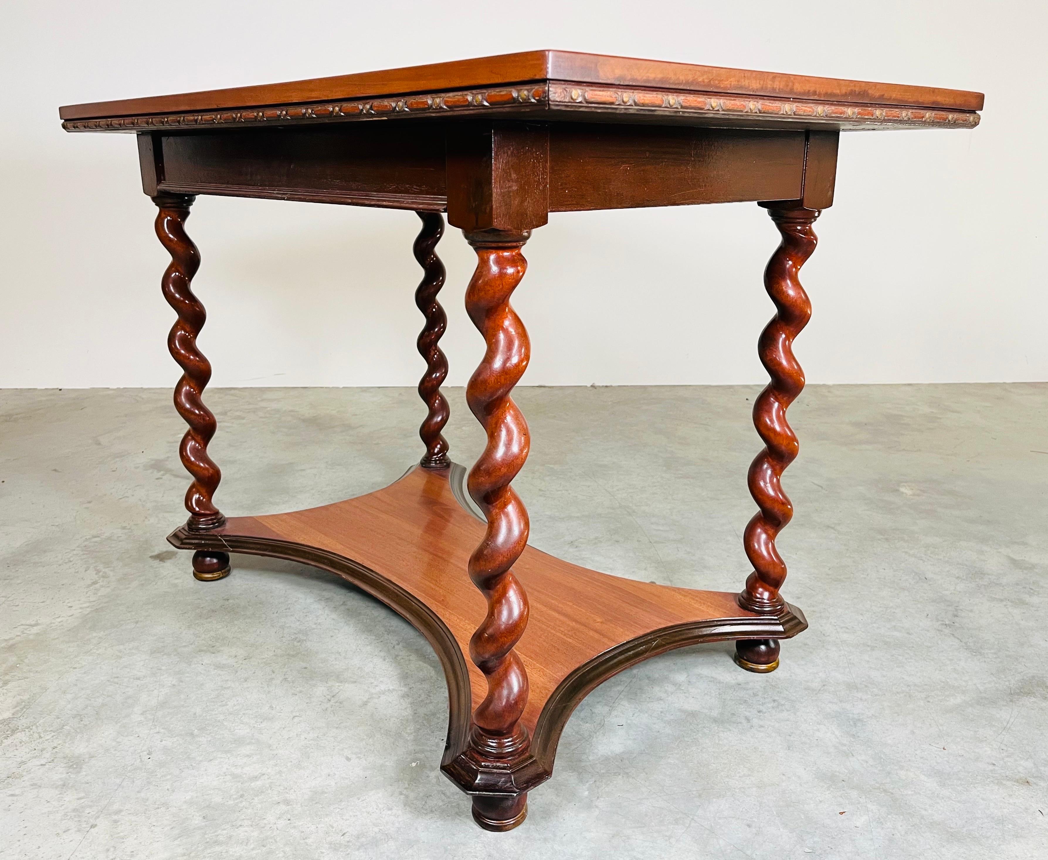 19th Century Barley Twist Mahogany Desk Console or Library Table by Imperial For Sale 1