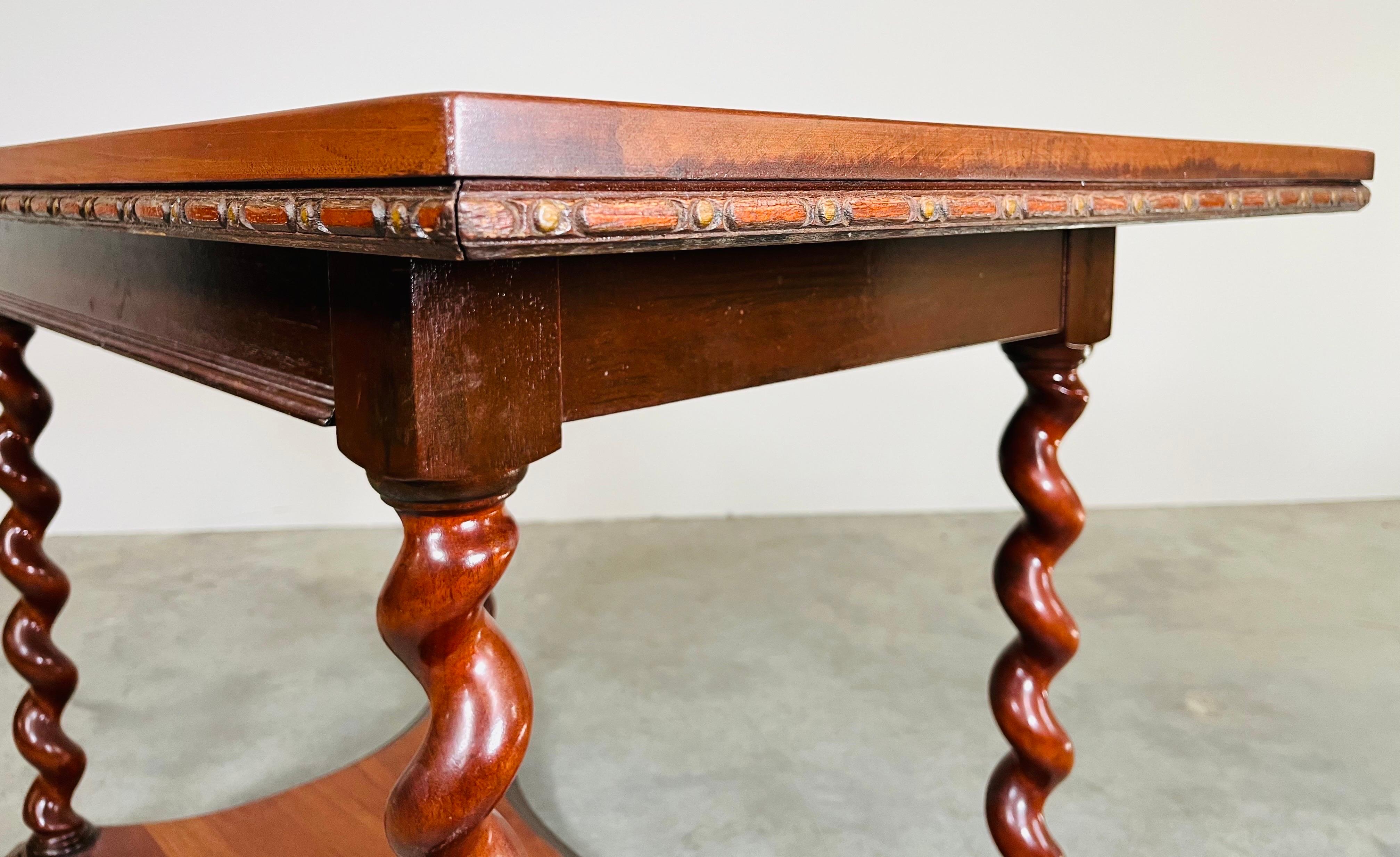 19th Century Barley Twist Mahogany Desk Console or Library Table by Imperial For Sale 2