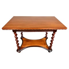 19th Century Barley Twist Mahogany Desk Console or Library Table by Imperial