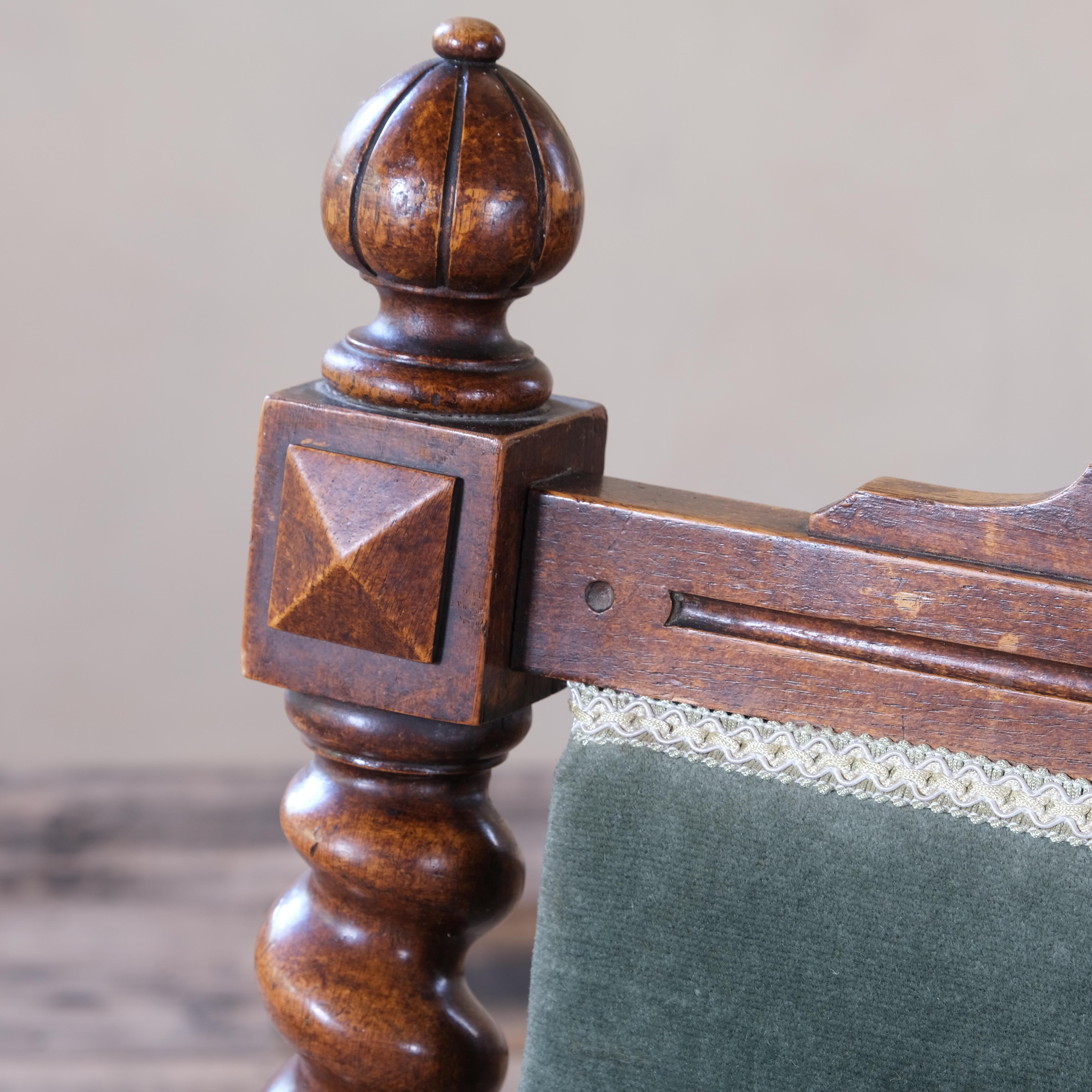 19th Century Barley Twist Oak Hall Bench 4