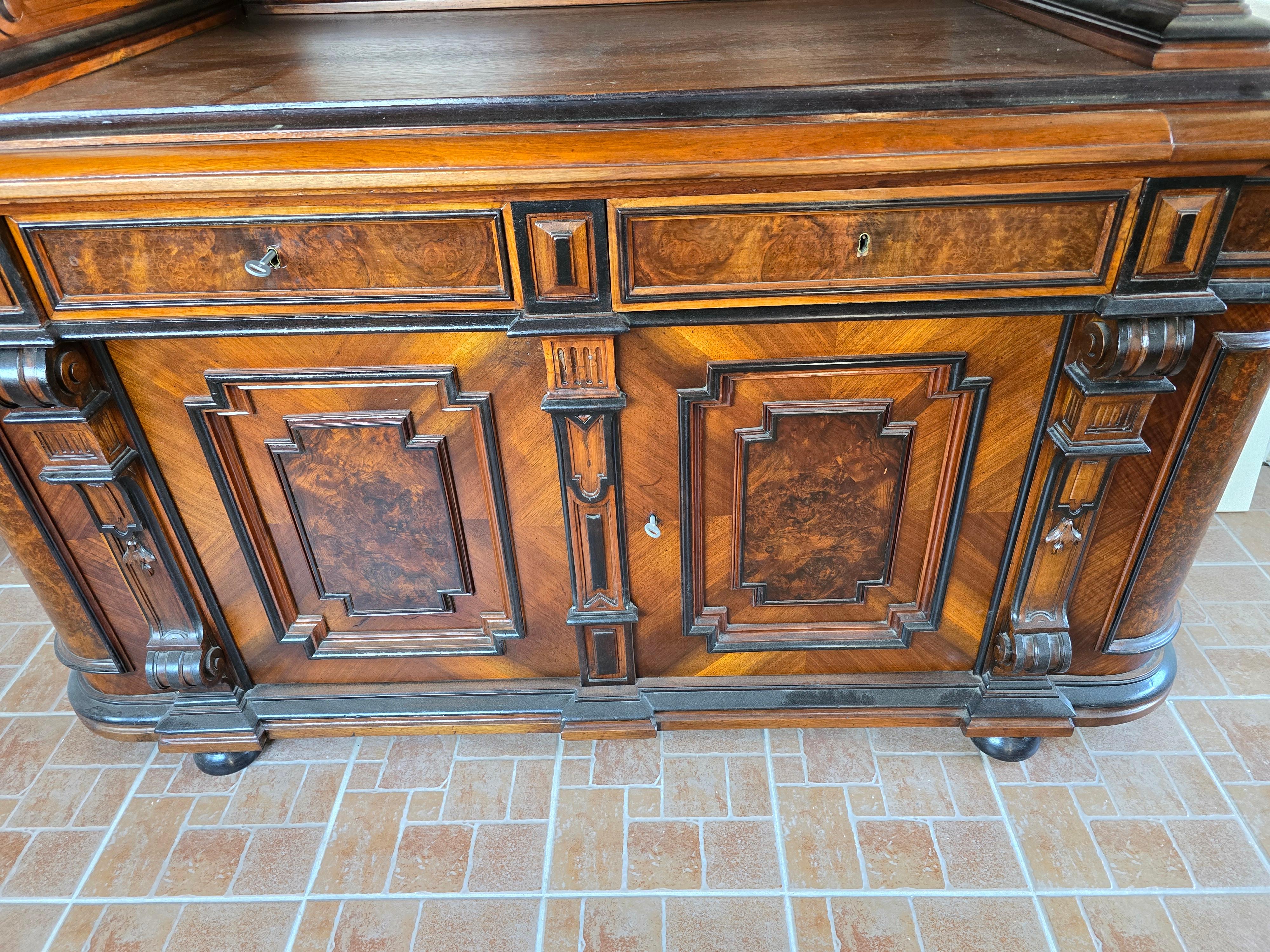 Hardwood 19th Century Barokk vitrin  For Sale