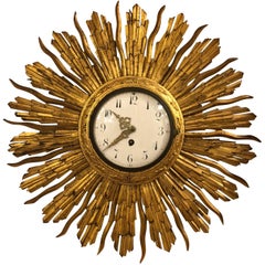 19th Century Barometer French Starburst Clock