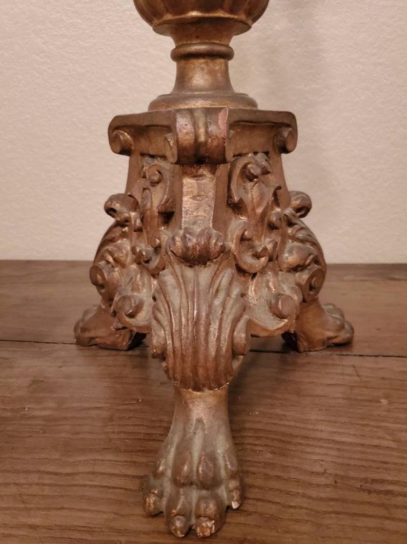 19th Century Baroque Altar Candlestick Fashioned as a Table Lamp For Sale 2