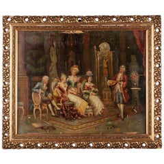 Óleo barroco del siglo XIX Escena rococó