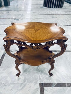 19th Century Baroque portuguese side table in noble wood.