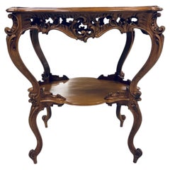 19th Century Baroque portuguese side table in noble wood.