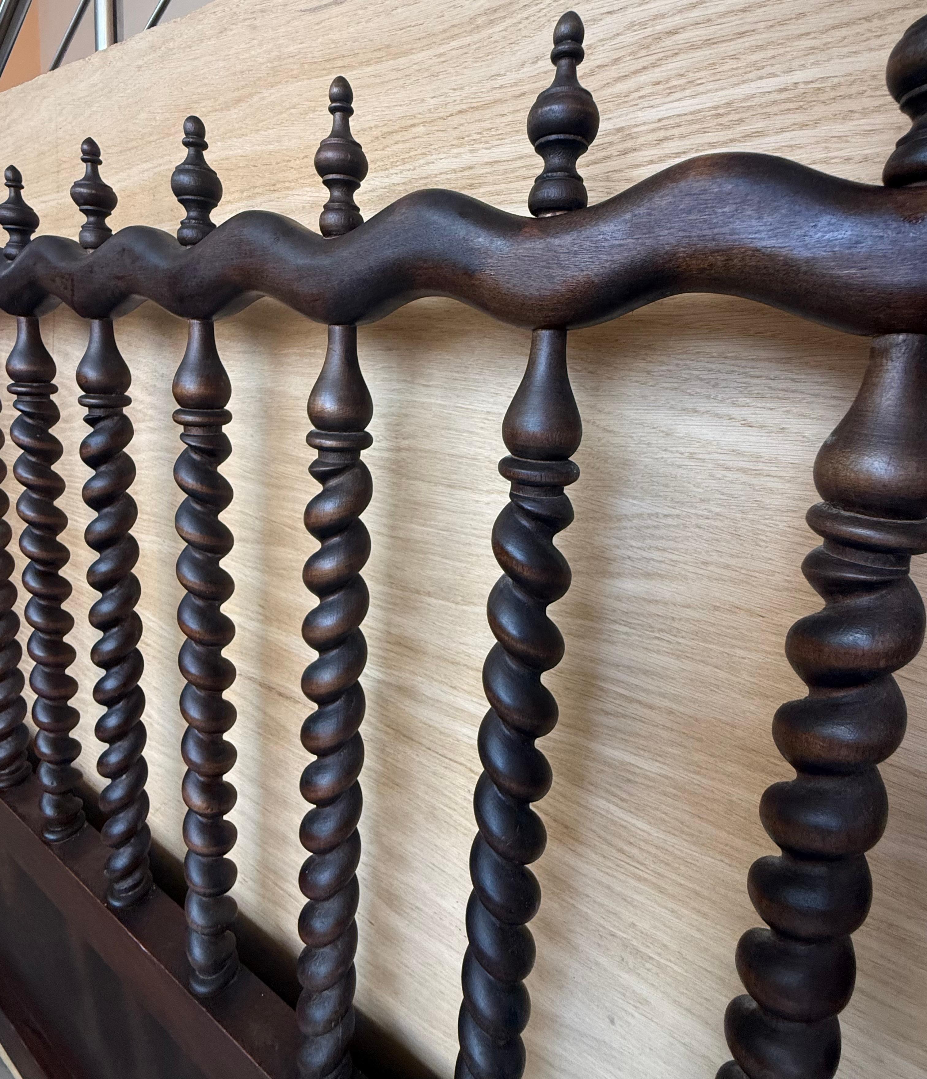 Lit Queen baroque du 19e siècle, lit à quatre colonnes A Solomon d'origine en vente 5