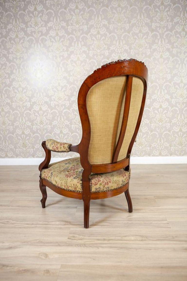 Sillón barroco del siglo XIX con asiento tapizado de flores Renacimiento barroco en venta