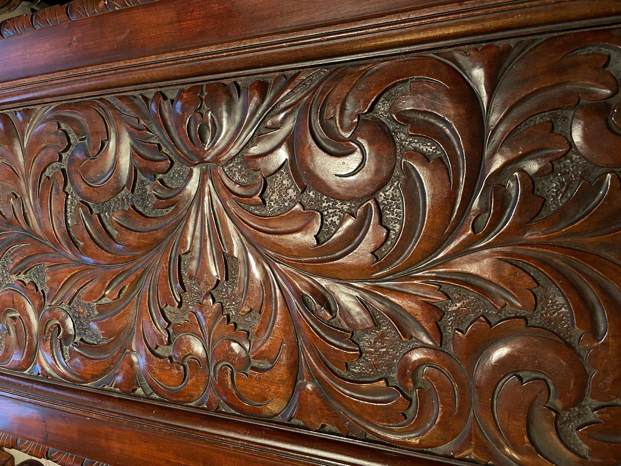 Fruitwood 19th Century Baroque Revival Carved Wooden Blanket Chest For Sale