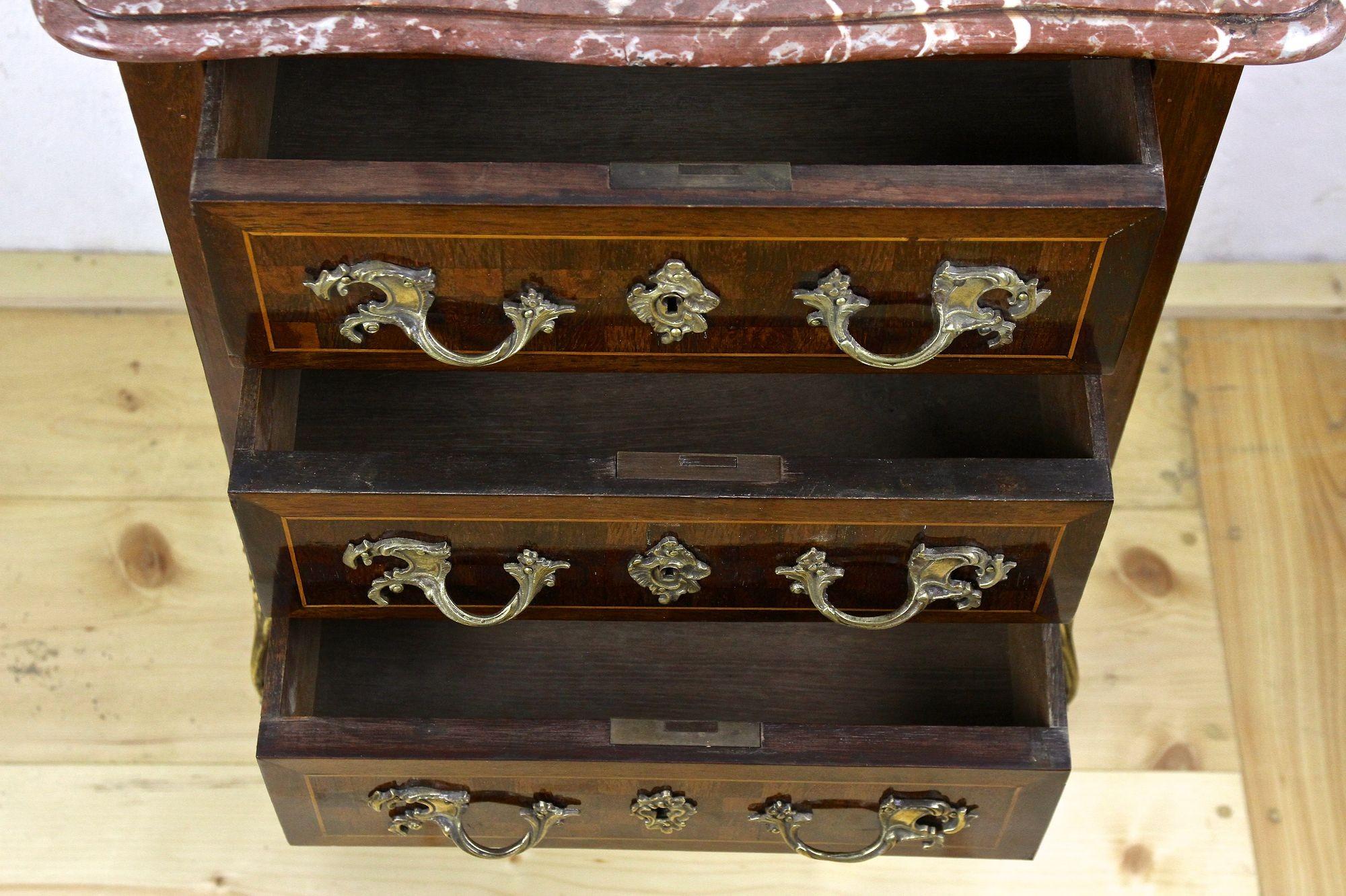 Marquetry 19th Century Baroque Revival Chest of Drawers, France, circa 1880 For Sale