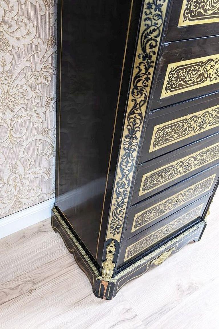 19th-Century Baroque Revival Inlaid Dresser in the Boulle Type For Sale 1