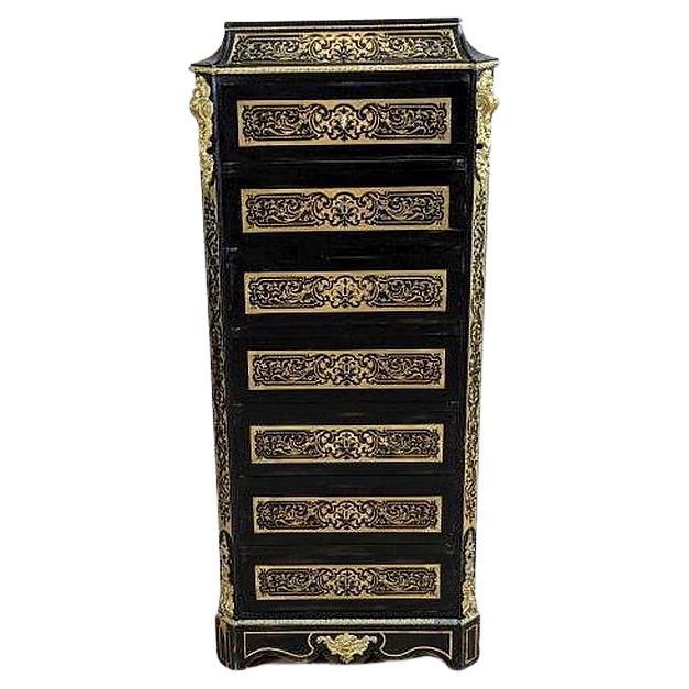 19th-Century Baroque Revival Inlaid Dresser in the Boulle Type For Sale