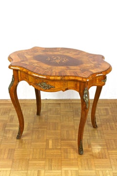 19th Century Baroque Revival Marquetry Side Table, Dresden - Germany ca. 1850