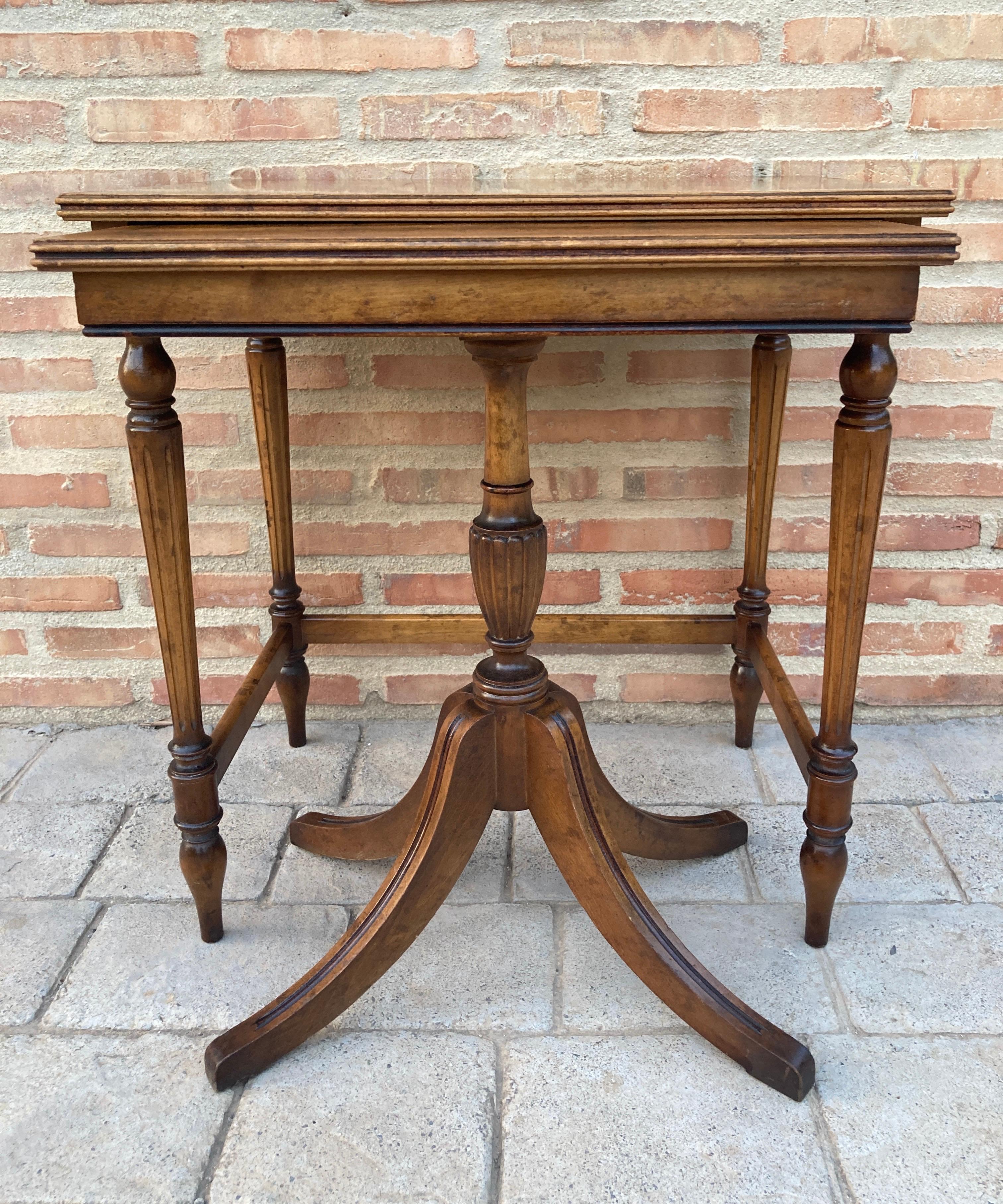 19th Century Baroque Spanish Console or Side Table with Marquetry Top In Good Condition In Miami, FL