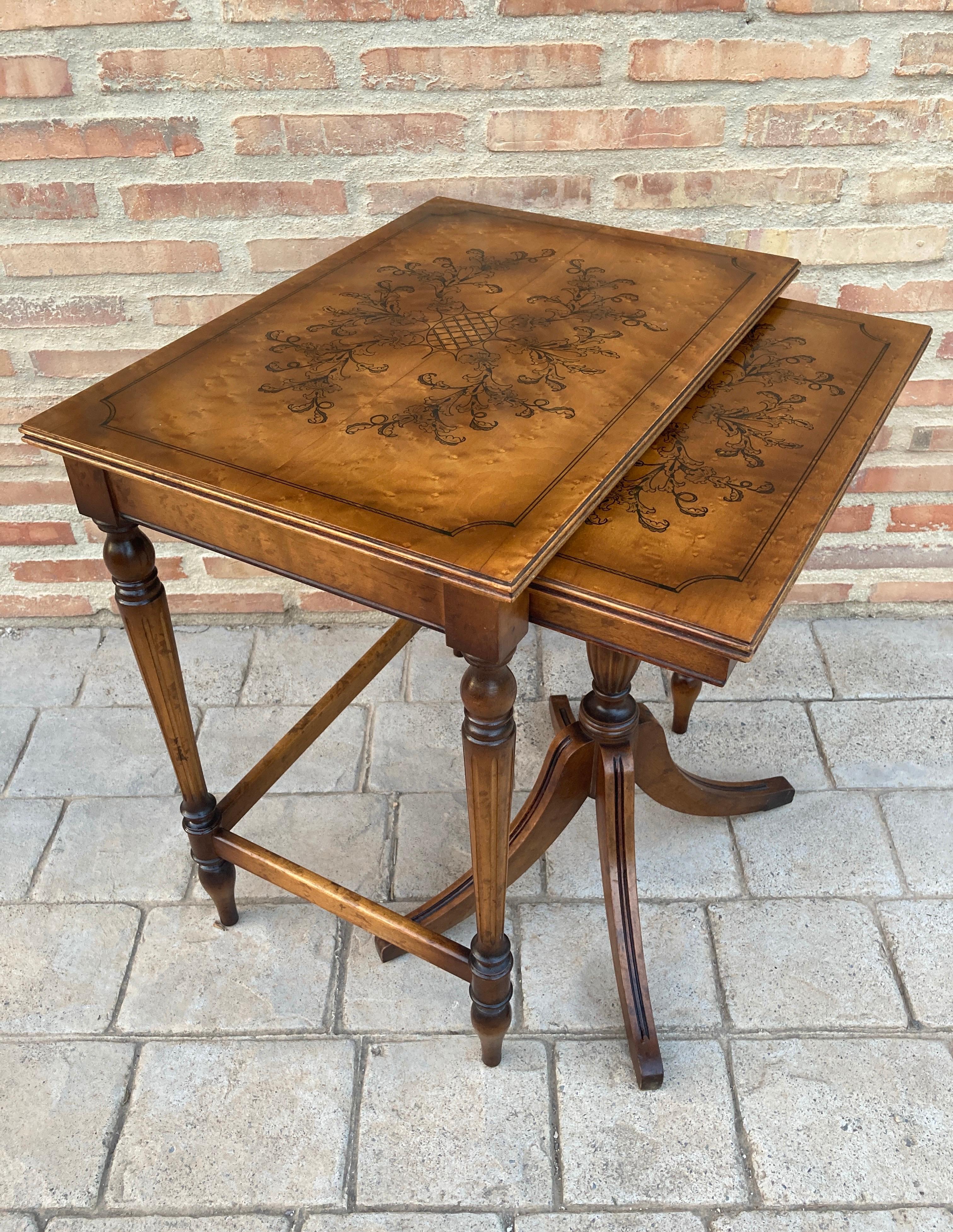 19th Century Baroque Spanish Console or Side Table with Marquetry Top 2