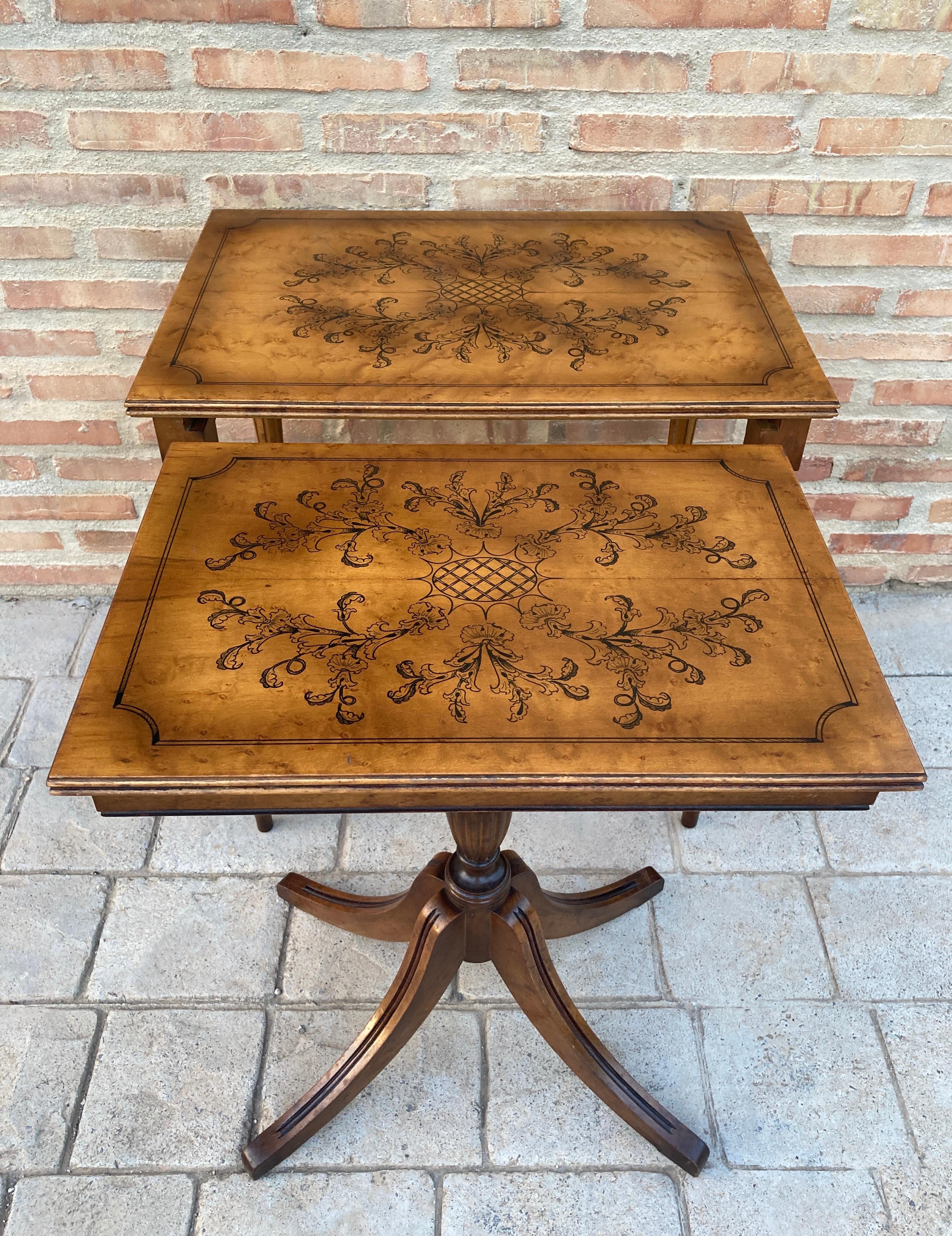 19th Century Baroque Spanish Console or Side Table with Marquetry Top 3