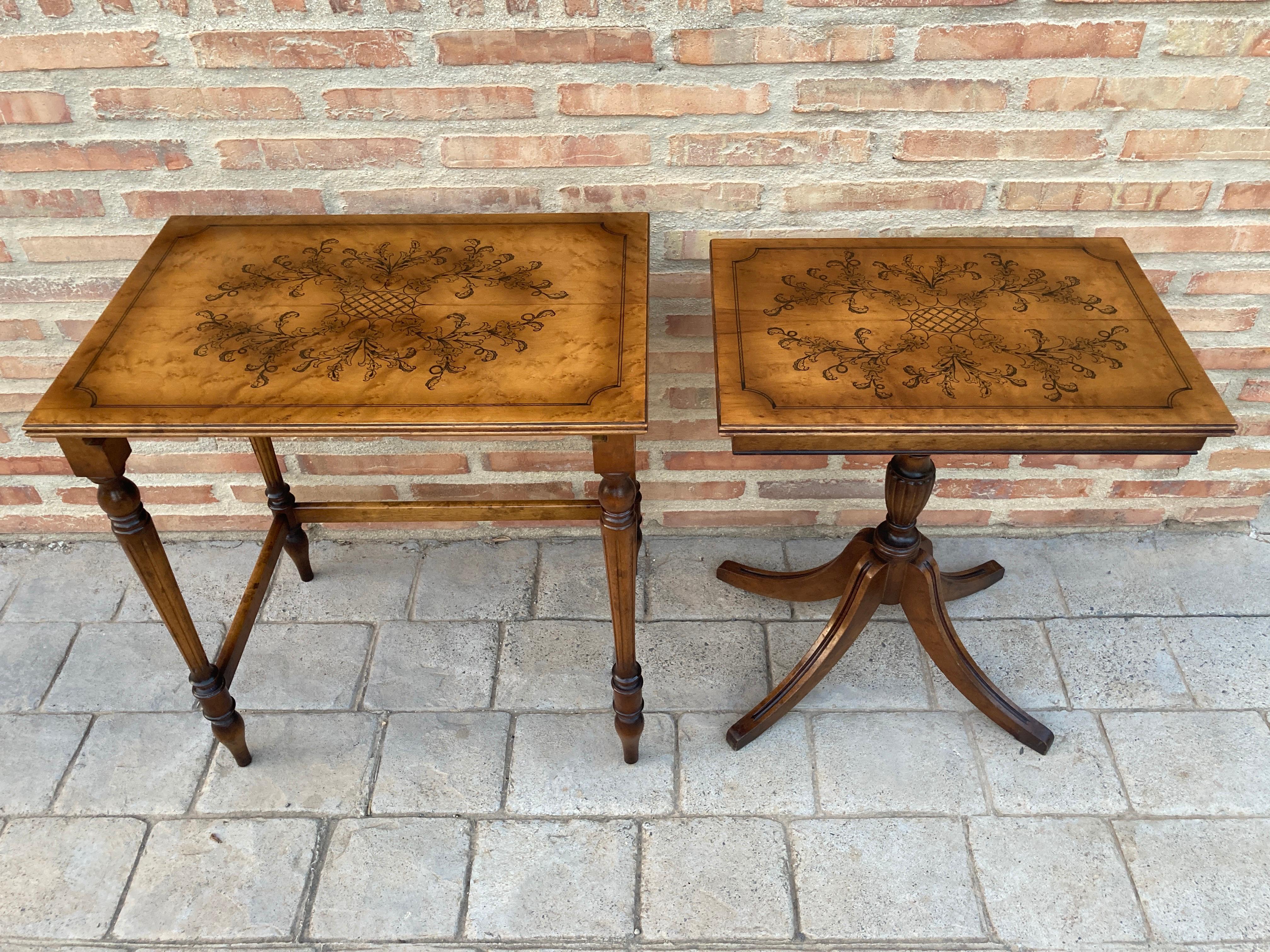 19th Century Baroque Spanish Console or Side Table with Marquetry Top 4