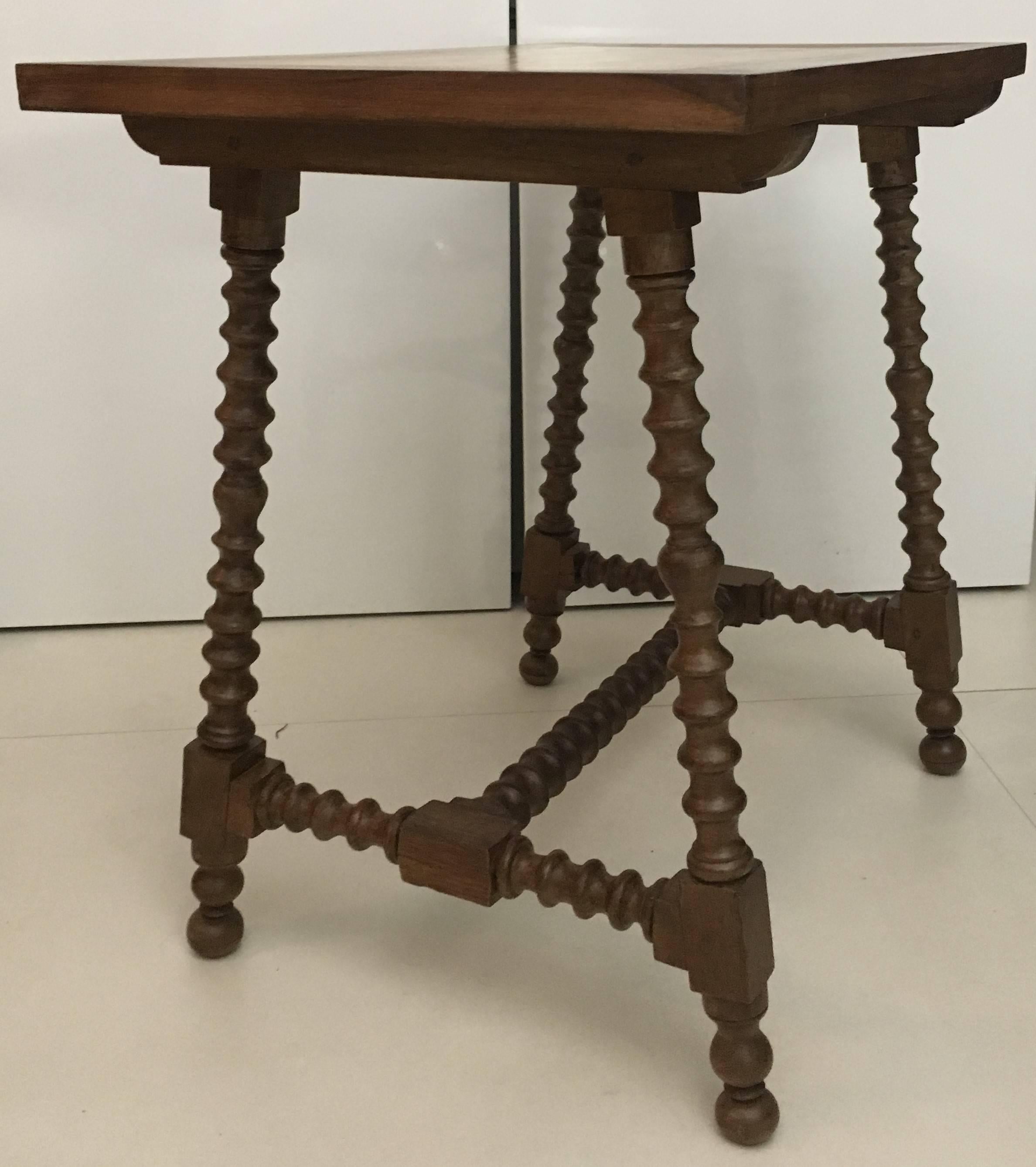 19th Century Baroque Spanish Side Table with Marquetry Top 13