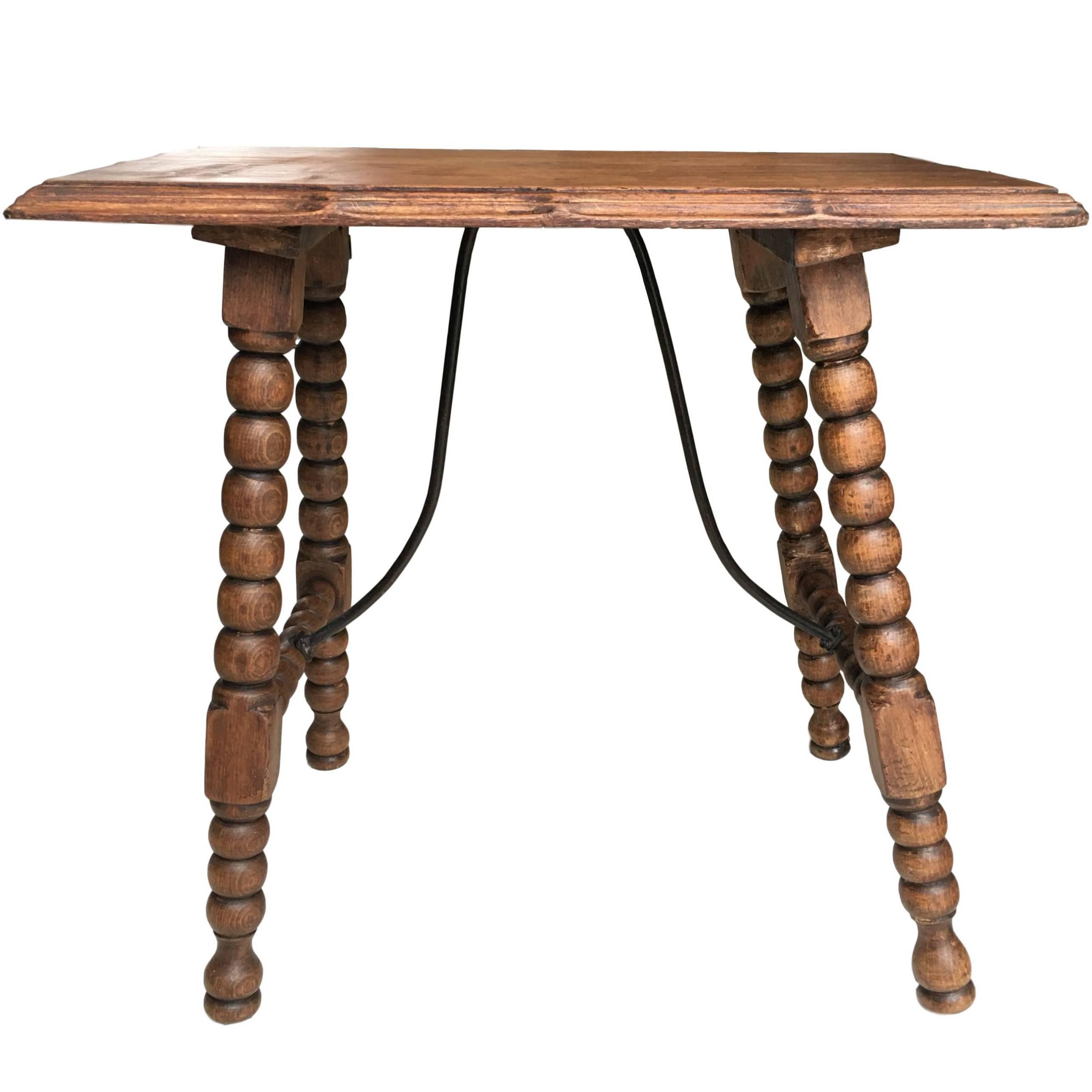 19th Century Baroque Spanish Side Table, End Table