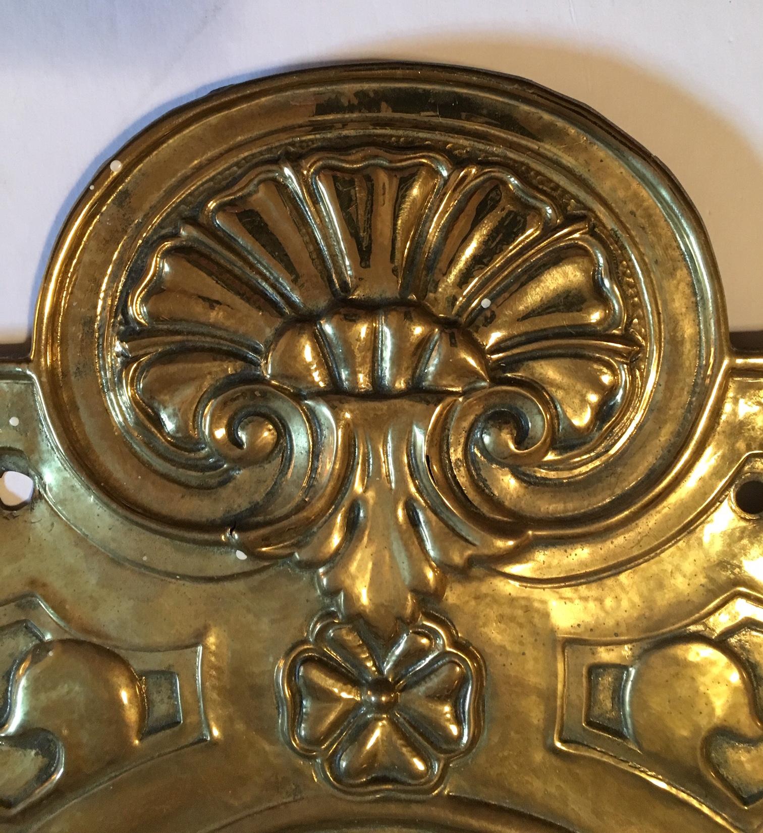 19th Century Baroque Style Large Brass Three-Light Swedish Wall Sconce In Good Condition For Sale In Vero Beach, FL