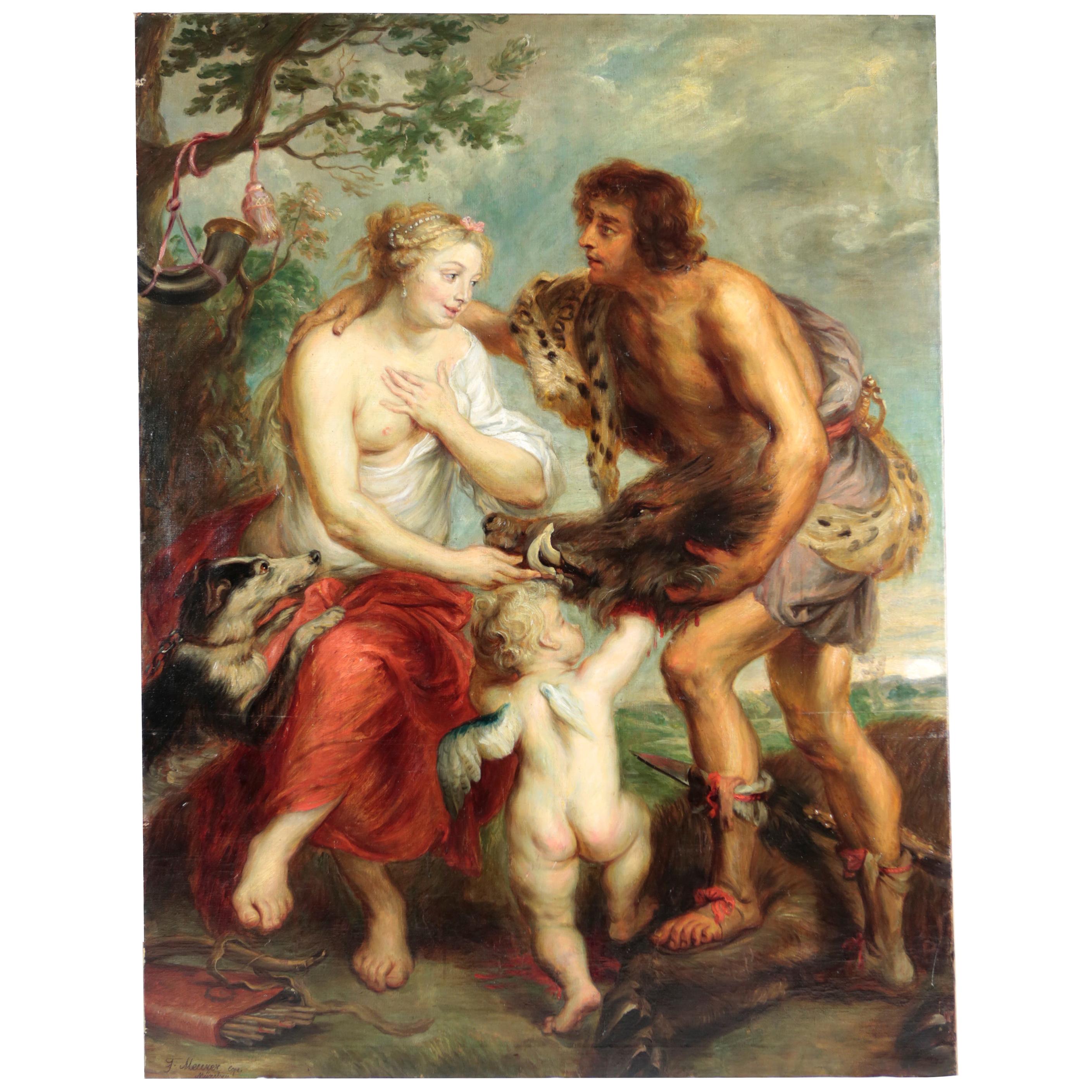 19th Century Baroque Style Oil Painting after Pieter Paul Rubens For Sale