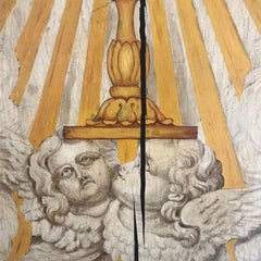 19th Century Baroque Style Painted Door with Angels